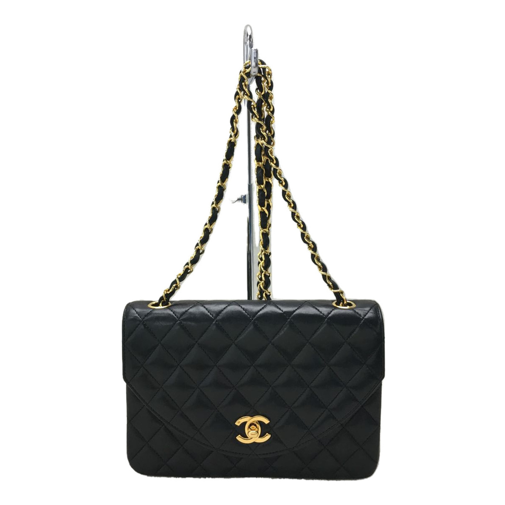 Chanel Lambskin Leather Gold Chain Shoulder Bag